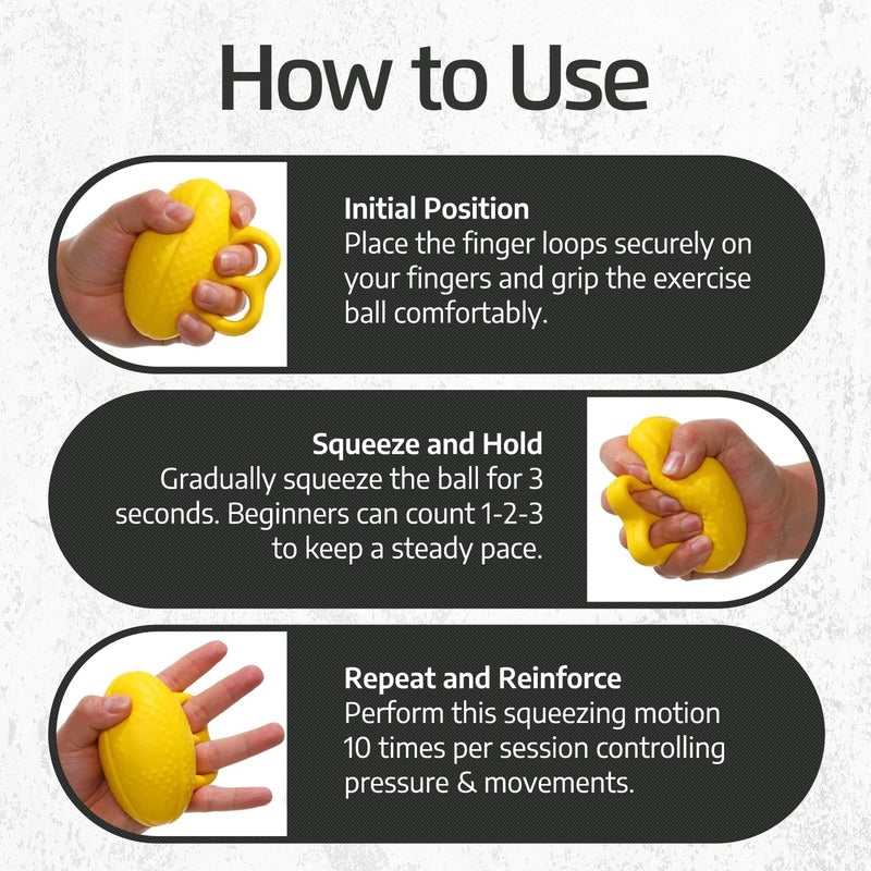 Logest 3 Pack Hand Strengthener Devices Ball Exercisers - 3 Level Set for Therapy, Arthritis and Carpal Tunnel - Lightweigt Training Equipment Targets Fingers and Wrist Hand Exercisers for Strength 6J094G - Image 3
